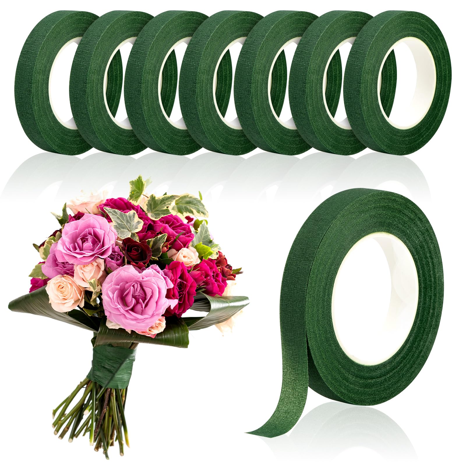 Floral Tape Green - 20 jardów zielonej taśmy florystycznej do