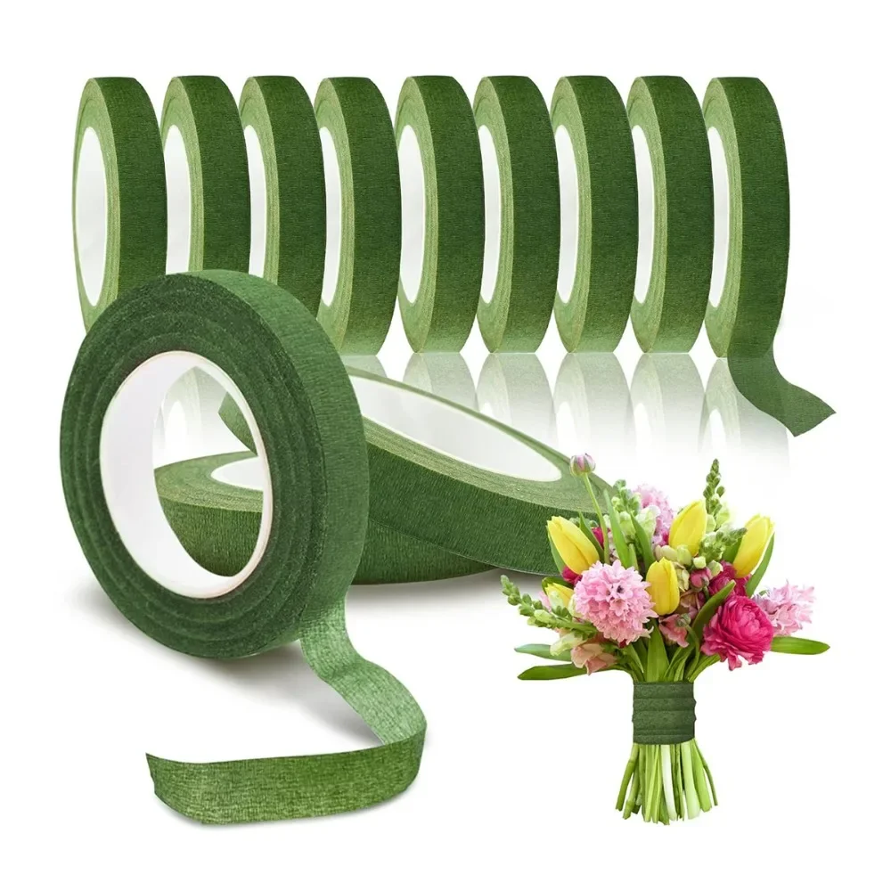 Floral Tape Green - Zielone piękne kwiatowe taśmy 18 metrów