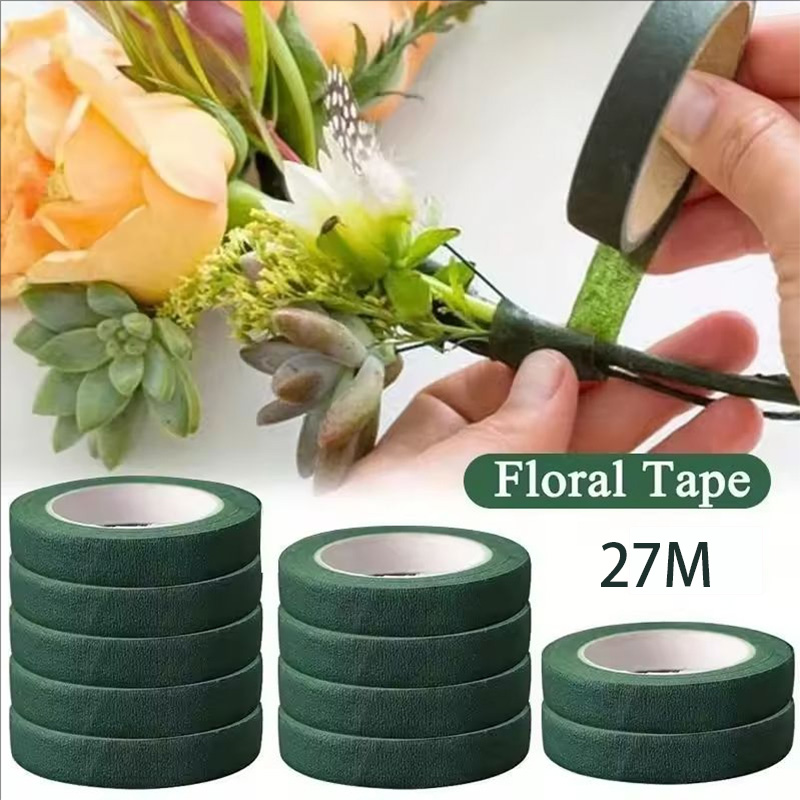 Floral Tape Green - Taśma florystyczna 30 jardów 12 mm,