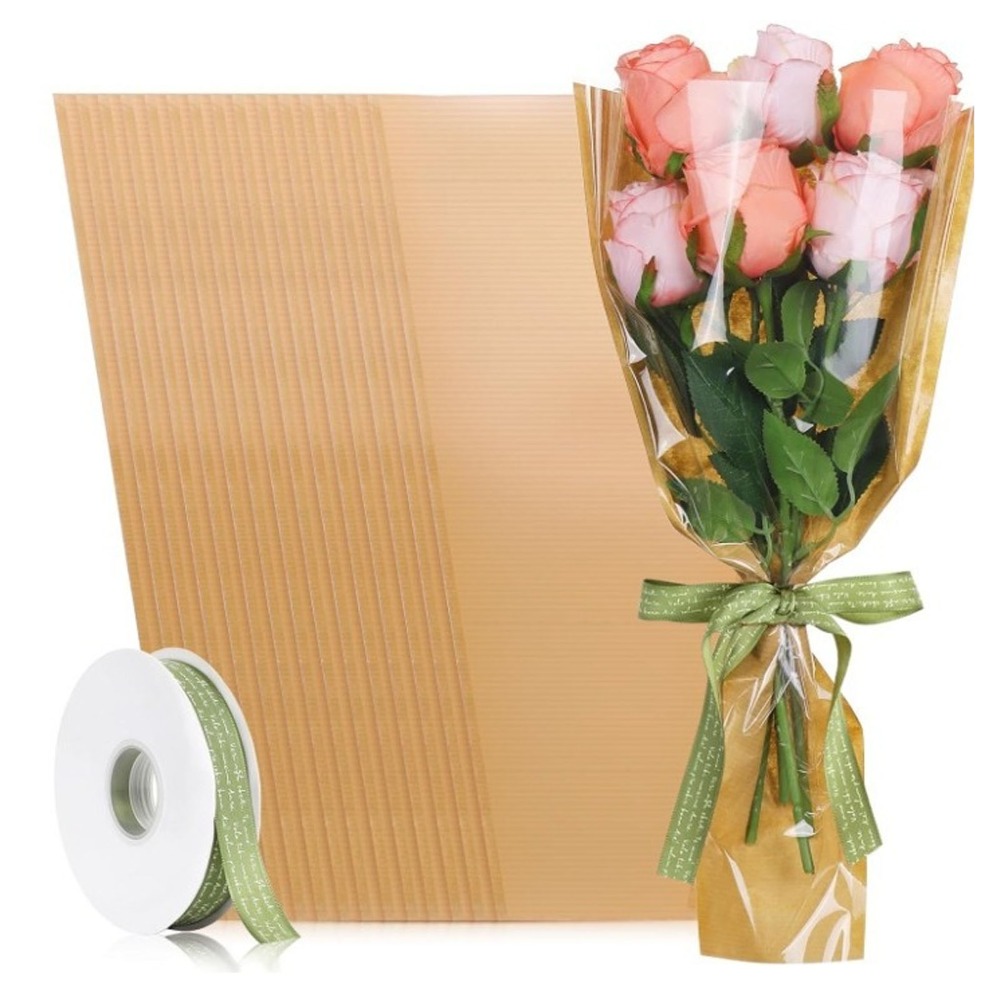 Flower Wrap Kraft - 50 szt. Jasnobrązowe woreczki na kwiaty